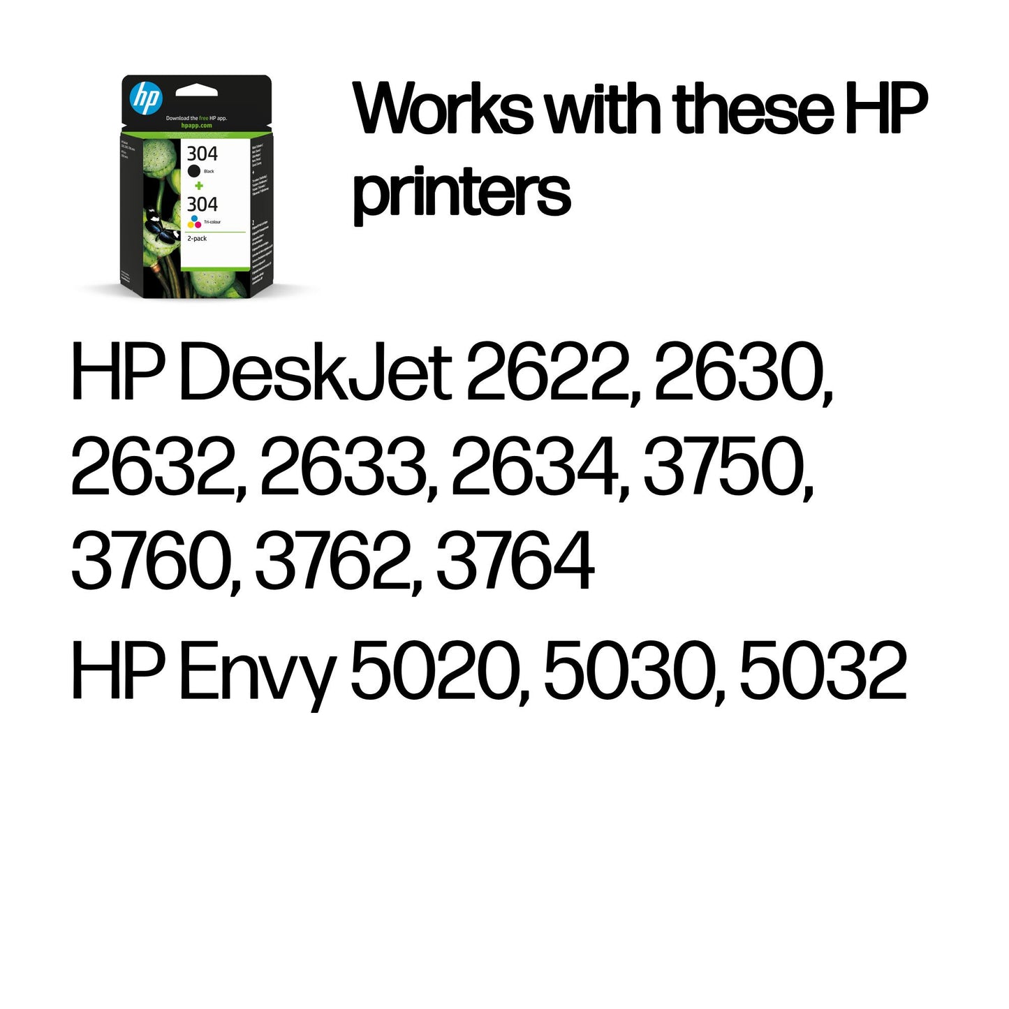 HP 304 2-pack Black/Tri-color Original Ink Cartridges