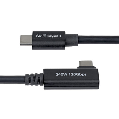 StarTech.com 2.6ft (80cm) Right Angle Thunderbolt 5 Cable, 80Gbps/Up to 120Gbps, 240W PD, 8K 60Hz, Certified Thunderbolt Cable, Compatible w/Thunderbolt 4/USB4/USB-C