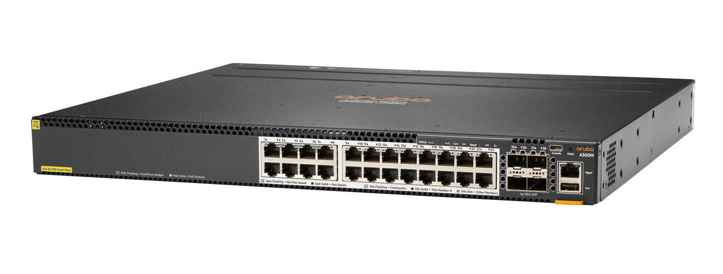 HPE Aruba Networking Aruba 6300M Managed L3 Power over Ethernet (PoE) 1U Grey
