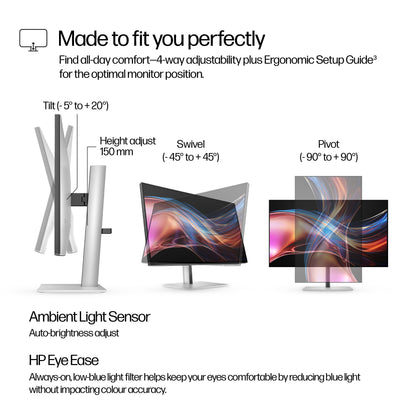 HP Series 7 Pro 27 inch QHD Thunderbolt 4 Monitor - 727pu PVC Free
