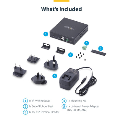 StarTech.com HDMI KVM Receiver Over IP Network for the IH2006 Product Series, 4K 60Hz, Driverless, AVoIP, Includes Mounting Kit, Receiver Only