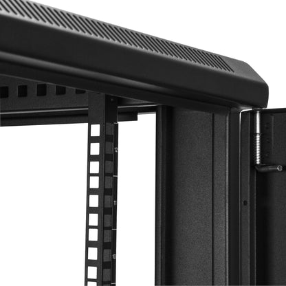 StarTech.com 4-Post 12U Server Rack Cabinet, Lockable 19" Data Rack Cabinet for Computer / AV / IT Equipment, Office / Home Network Rack with Casters & Adjustable Mounting Rails