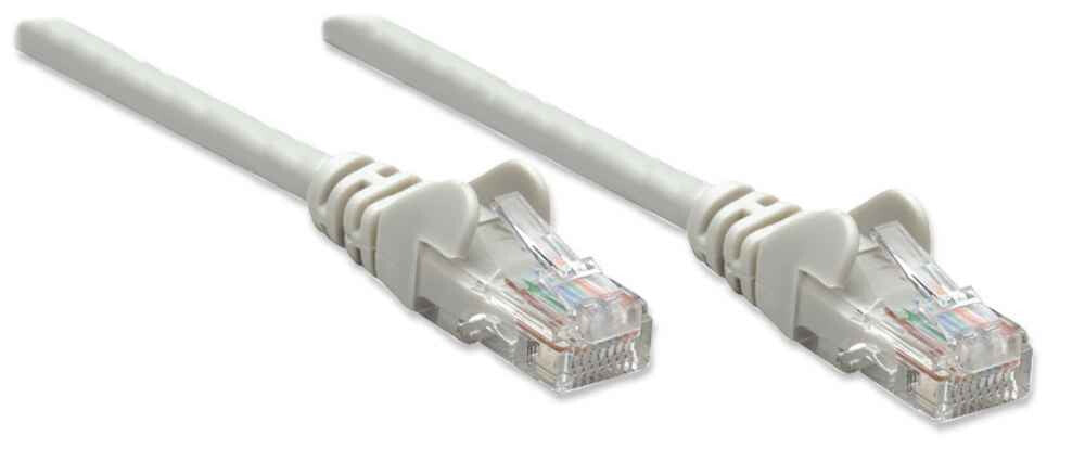 Intellinet Network Patch Cable, Cat5e, 1.5m, Grey, CCA, U/UTP, PVC, RJ45, Gold Plated Contacts, Snagless, Booted, Lifetime Warranty
