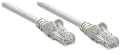 Intellinet Network Patch Cable, Cat5e, 1.5m, Grey, CCA, U/UTP, PVC, RJ45, Gold Plated Contacts, Snagless, Booted, Lifetime Warranty