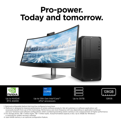 HP Z2 G9 Intel® Core™ i7 i7-14700 32 GB DDR5-SDRAM 1 TB SSD Windows 11 Pro Tower Workstation Black