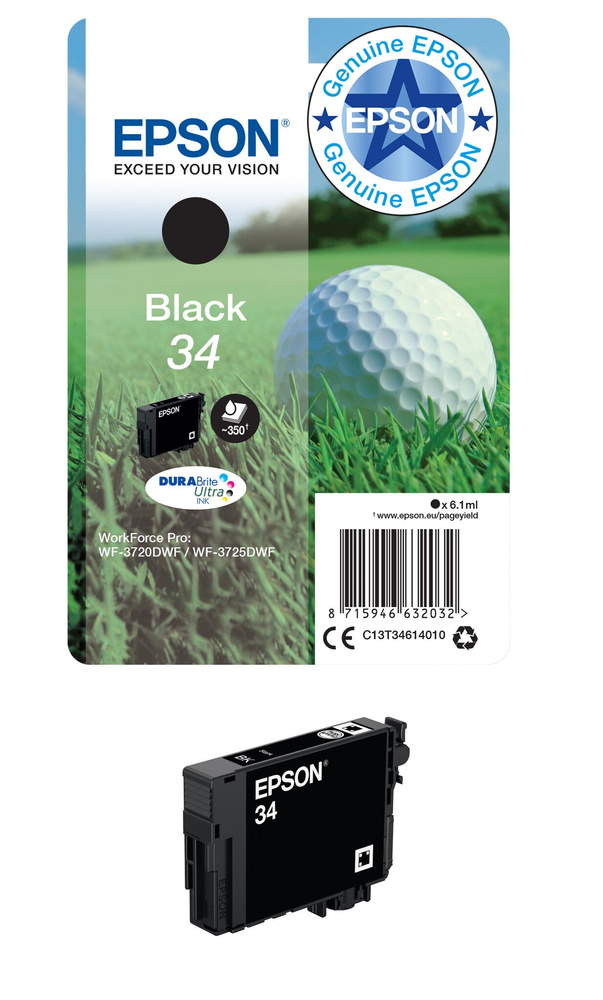 Epson Golf ball 34 DURABrite Ultra Single Black Ink