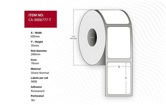 Capture CA-3006777-T-PERF printer label White