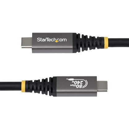 StarTech.com 1.5m (5ft) USB4 Cable, 80Gbps, USB-IF Certified USB-C Cable, 240W PD, 8K 120Hz/4K 240Hz DP2.1 DP80, TPE Jacket, Thunderbolt 4 Compatible - Black USB-C Cord