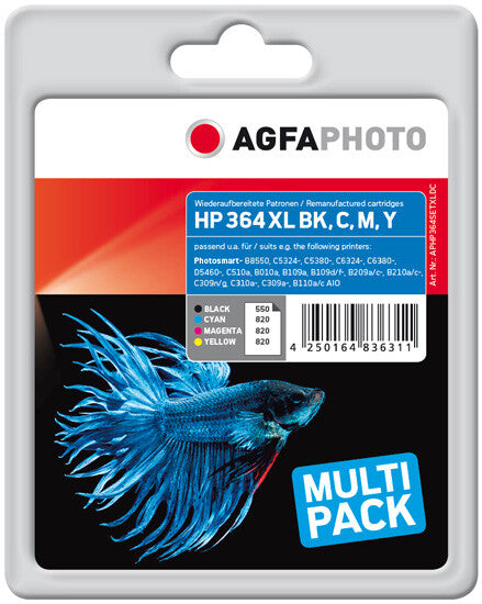 AgfaPhoto APHP364SETXLDC ink cartridge 4 pc(s) Black, Cyan, Magenta, Yellow