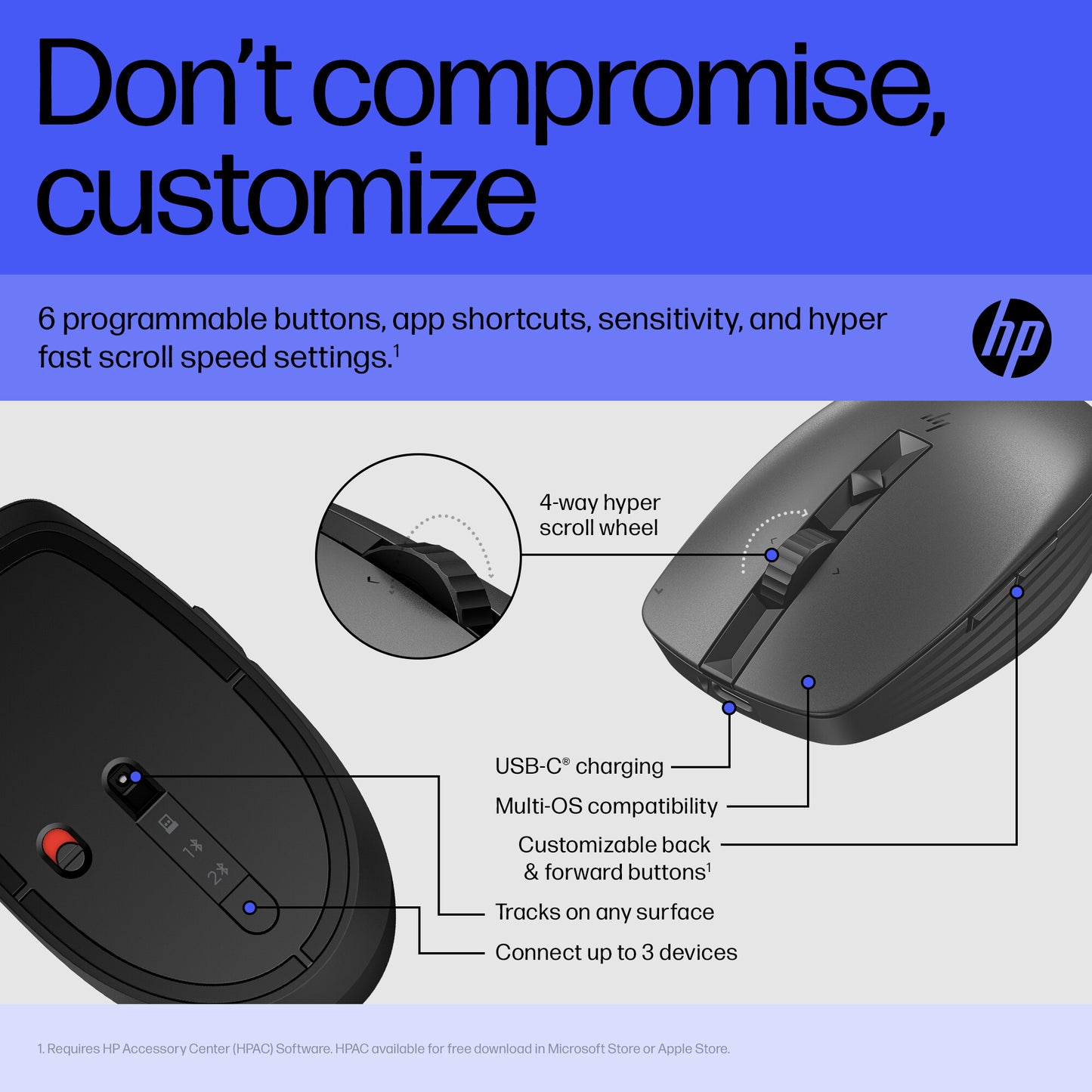 HP 715 Rechargeable Multi-Device Mouse