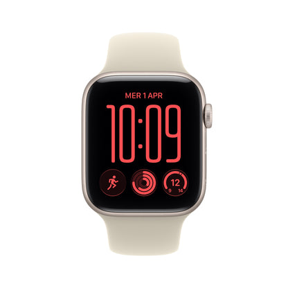Apple Watch SE (3nd generation) SE 3 GPS + Cellular 44mm Starlight Aluminium Case with Sand Sport Band - M/L