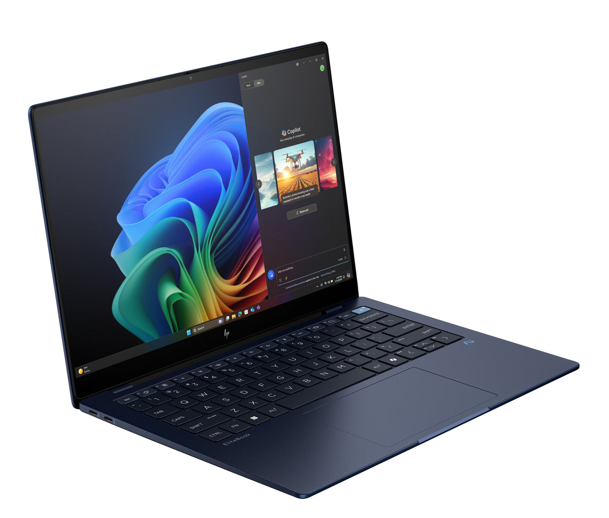 HP EliteBook Ultra G1q AI PC Copilot+ PC Snapdragon X1E-78-100 Laptop 35.6 cm (14") Touchscreen 2.2K 16 GB LPDDR5x-SDRAM 512 GB SSD Wi-Fi 6E (802.11ax) Windows 11 Pro Blue