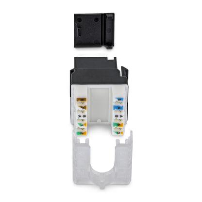 StarTech.com Cat6 Keystone Jack, 24-Pack RJ45 Ethernet Keystone Jacks, UTP Cat6 Wall Jack, 180-Degree 110 Punch Down, Black
