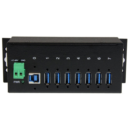 StarTech.com 7-Port Industrial USB 3.0 Hub with ESD Protection~7-Port USB 3.0 Hub (5Gbps) - Metal Industrial USB-A Hub with ESD Protection & 350W Surge Protection - Din Rail, Wall or Desk Mountable - TAA Compliant USB Expander Hub