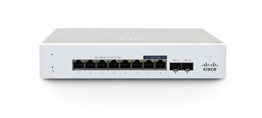 Cisco Meraki MS130-8X network switch Managed 2.5G Ethernet (100/1000/2500) Power over Ethernet (PoE) 1U Aluminium