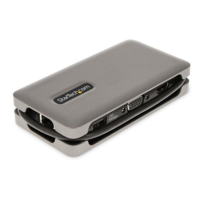 StarTech.com USB-C Multiport Adapter - HDMI/VGA - 4K 60Hz - 3-Port USB Hub - 100W Power Delivery Pass-Through - GbE - Travel Mini Docking Station w/ Charging - 1ft/30cm Wrap-Around Cable