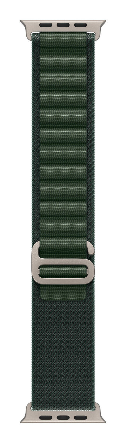 Apple 49mm Dark Green Alpine Loop - Medium - Natural Titanium Finish