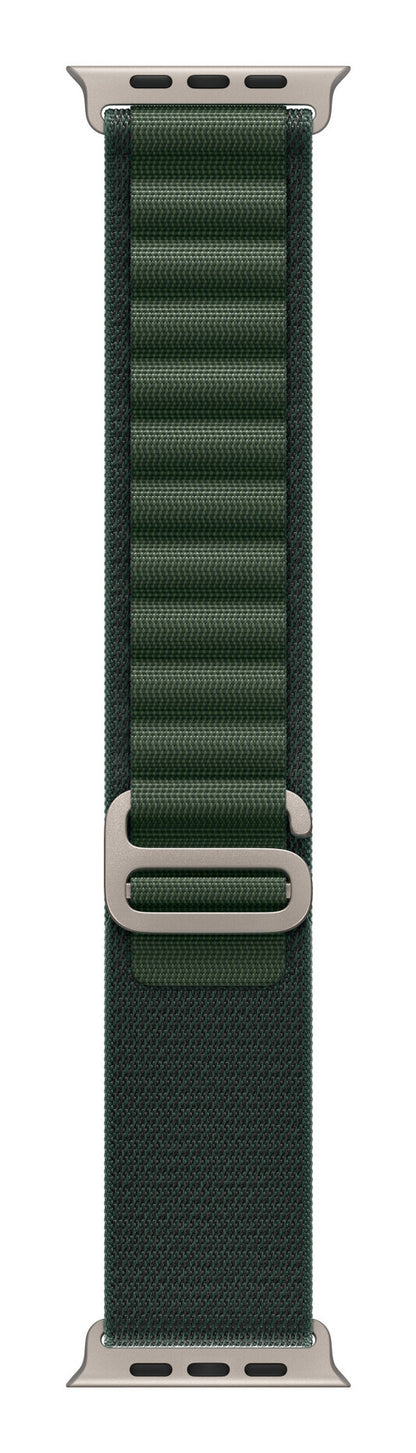 Apple 49mm Dark Green Alpine Loop - Large - Natural Titanium Finish