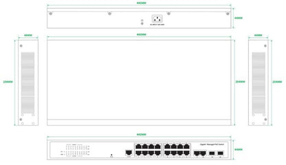 Ernitec ELECTRA-M16-1GB-285W network switch Managed L2/L2+ Gigabit Ethernet (10/100/1000) Power over Ethernet (PoE)