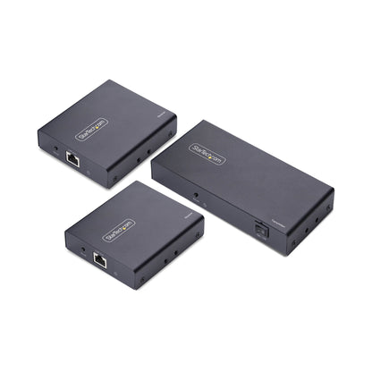 StarTech.com 2-Port HDMI Extender and Splitter Over CAT6, 4K 60Hz, Up to 230ft (70m), 1x2 HDMI over Ethernet Distribution Kit with IR and Power Over Cable