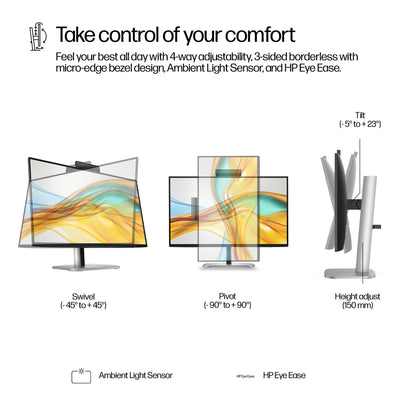 HP Series 5 Pro 23.8 inch FHD USB-C Conferencing Monitor - 524pm PVC Free