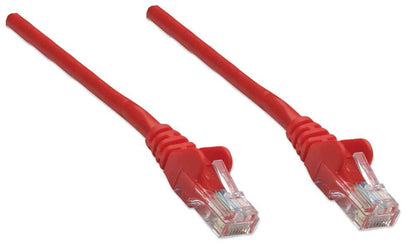 Intellinet Network Patch Cable, Cat6, 1.5m, Red, CCA, U/UTP, PVC, RJ45, Gold Plated Contacts, Snagless, Booted, Lifetime Warranty
