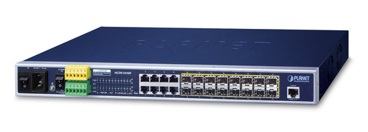 PLANET MGSW-24160F network switch, Managed, 8-port, Power over Ethernet (PoE), blue