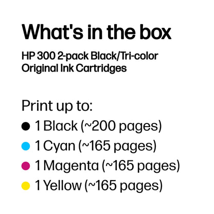 HP 300 2-pack Black/Tri-color Original Ink Cartridges