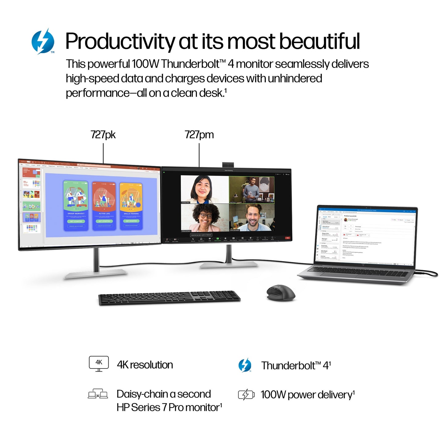 HP Series 7 Pro 27 inch 4K Conferencing Monitor - 727pm