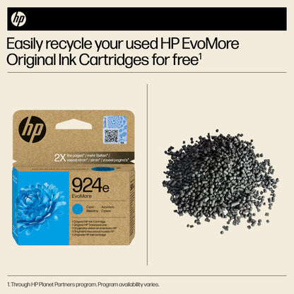 HP 924e EvoMore Cyan Original Ink Cartridge