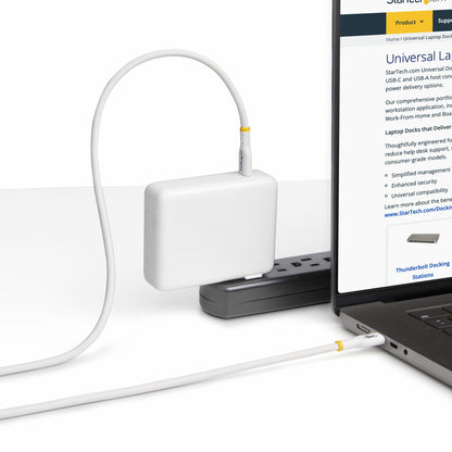 StarTech.com 13ft (4m) USB-C Charging Cable, Charge & Sync, 240W (5A) PD EPR, USB 2.0 Laptop Charger Cable, USB-IF Certified, TPE Jacket - White USB C Charging Cord