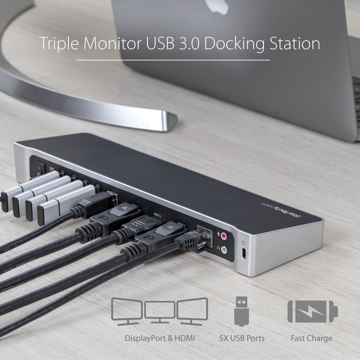 StarTech.com Triple-Monitor USB 3.0 Docking Station - 1x HDMI - 2x DisplayPort