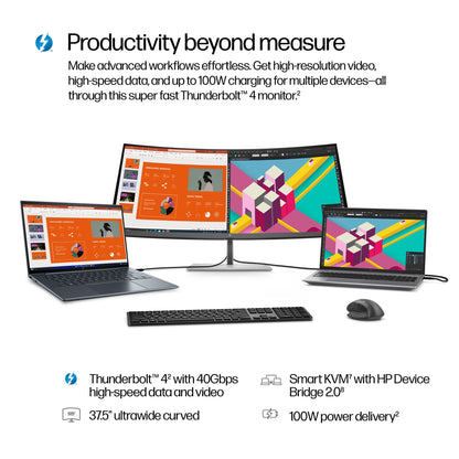 HP Series 7 Pro 37.5 inch WQHD+ Thunderbolt 4 Monitor - 738pu