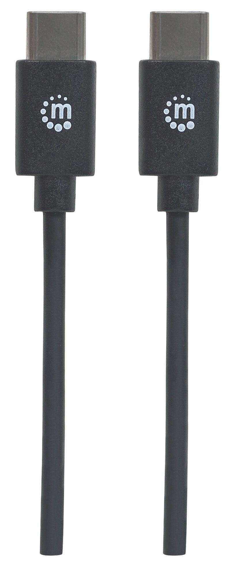 Manhattan USB-C to USB-C Cable, 2m, USB 2.0, 480 Mbps, 3A Fast Charging, Hi-Speed USB, Black, Lifetime Warranty, Equivalent to USB2CC2M