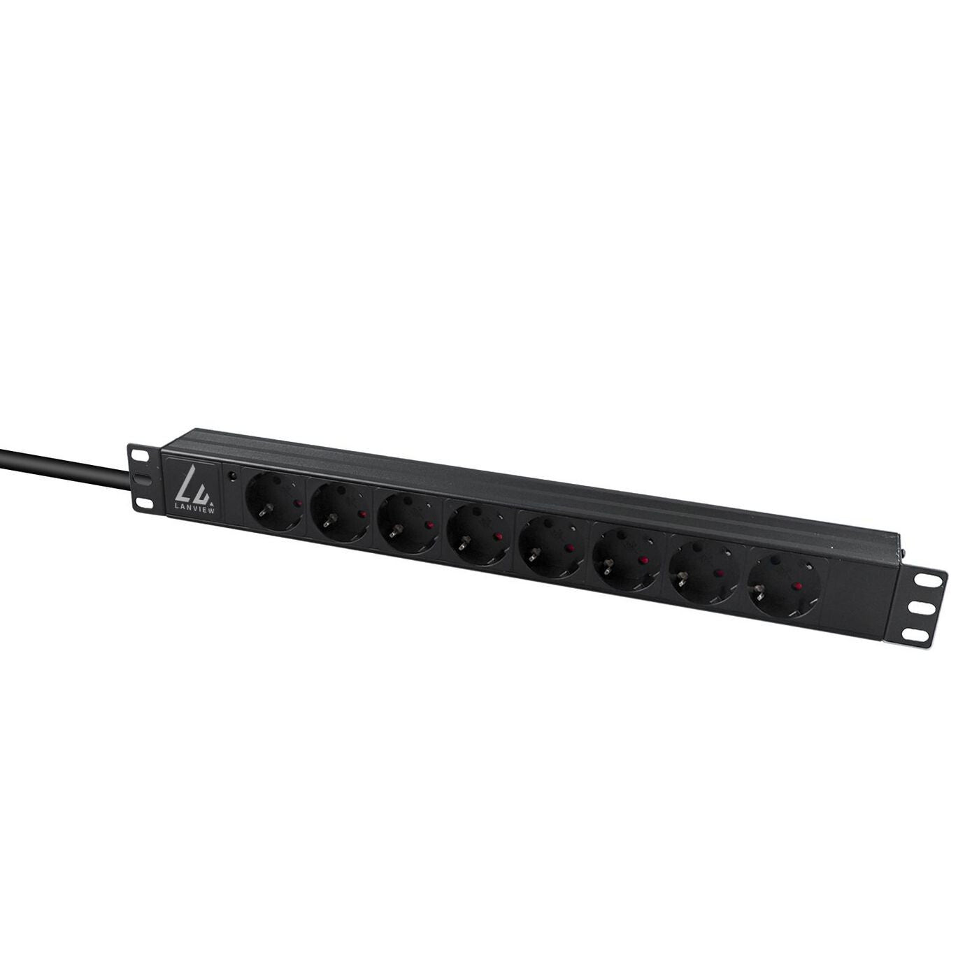 Lanview LVR-2MSCH-LIC-SCH8 power distribution unit (PDU) 8 AC outlet(s) 1U Black