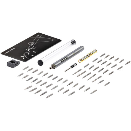 StarTech.com 55-Bit Electric Precision Screwdriver Set - Portable Cordless Battery Powered Bit Driver Kit for Electronics, Laptop, Computers, Tablet & Phone Repairs - Magnetic Work Pad - TAA