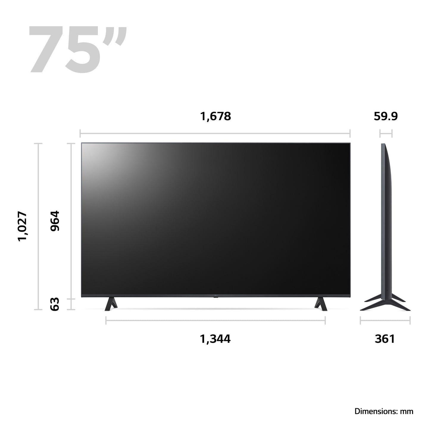 LG 75UR78006LK.AEK TV 190.5 cm (75") 4K Ultra HD Smart TV Wi-Fi