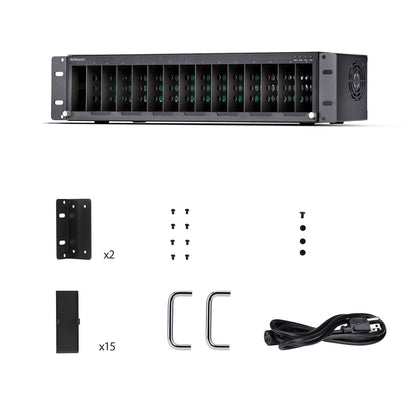 StarTech.com 15-Slot Unmanaged Media Converter Chassis for MCM Media Converter Series, Full Power Isolation, Active Cooling, 19in Rackmount, TAA Compliant