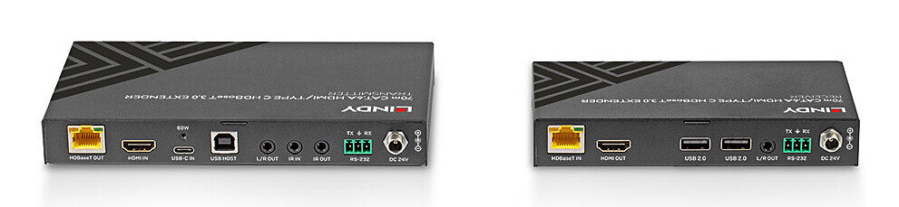 Lindy 70m Cat.6A HDMI 4K60 & Type C HDBaseT 3.0 KVM Extender