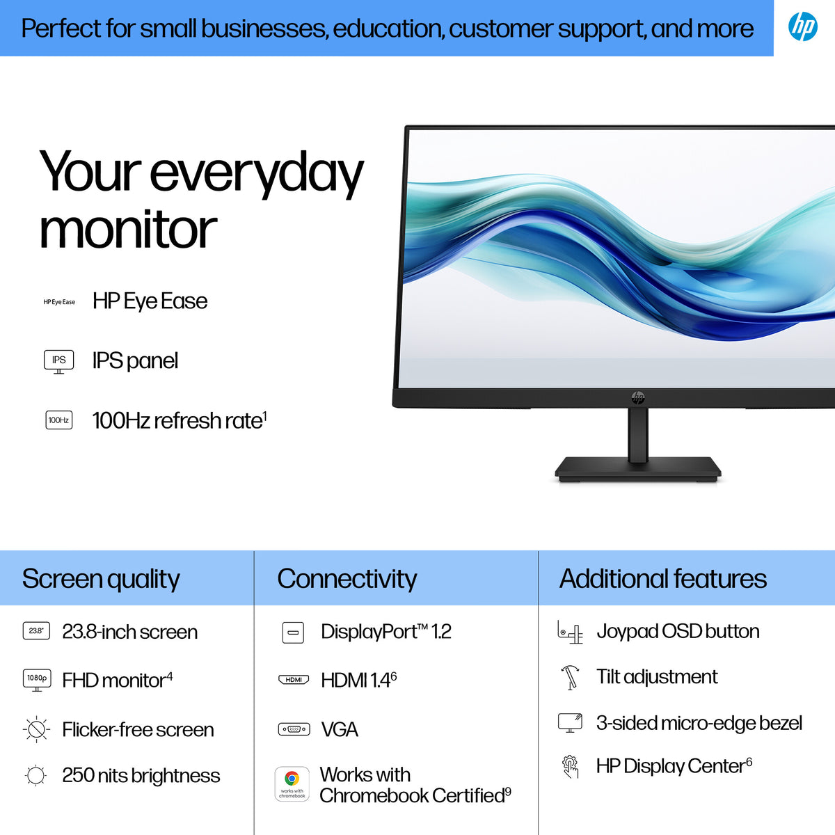 HP Series 3 Pro 23.8 inch FHD Monitor - 324pf