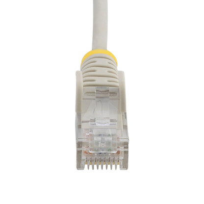 StarTech.com 15m Gray Slim CAT6 Ethernet Cable, Snagless, 100W PoE, UTP, LSZH, 28AWG Pure Bare Copper Wire, Slim RJ45 Network Patch Cord w/Strain Reliefs, Individually Tested