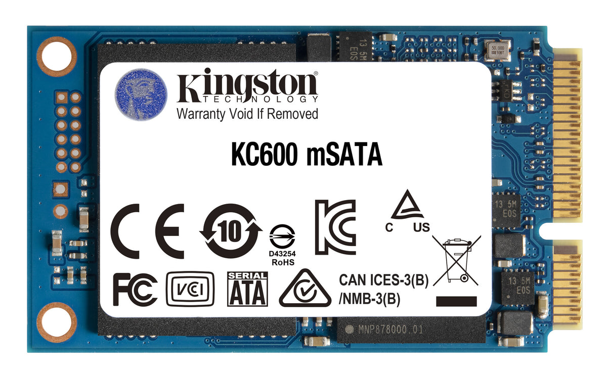 Kingston Technology 256G SSD KC600 SATA3 mSATA, 256GB, Serial ATA III, 3D TLC