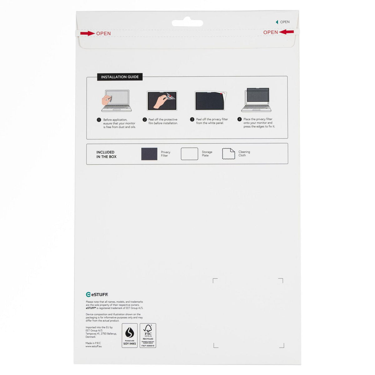 eSTUFF GLBW12277212 display privacy filter 32.8 cm (12.9") Tablet Frameless display privacy filter