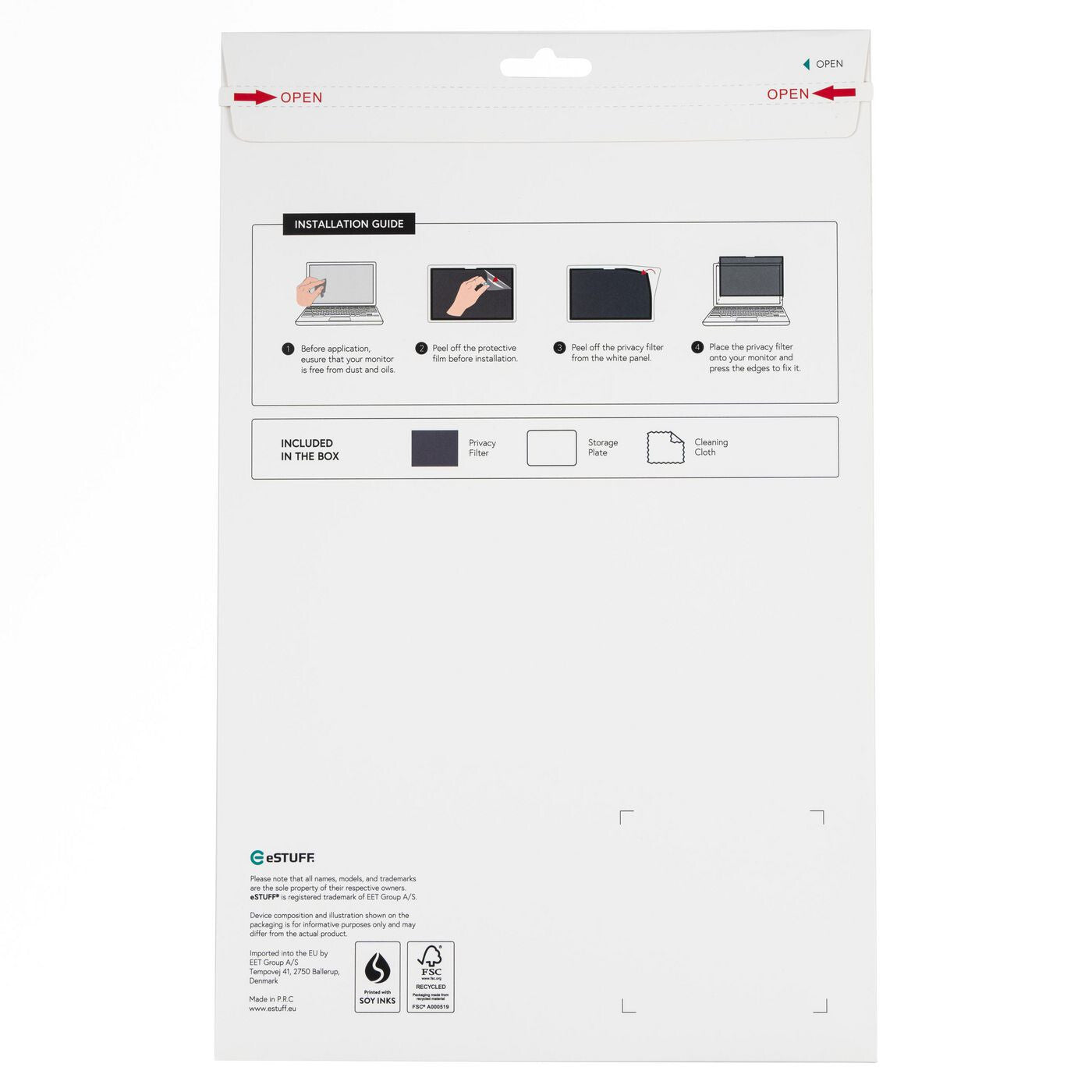 eSTUFF GLBW13283209 display privacy filter 33 cm (13") Laptop Frameless display privacy filter