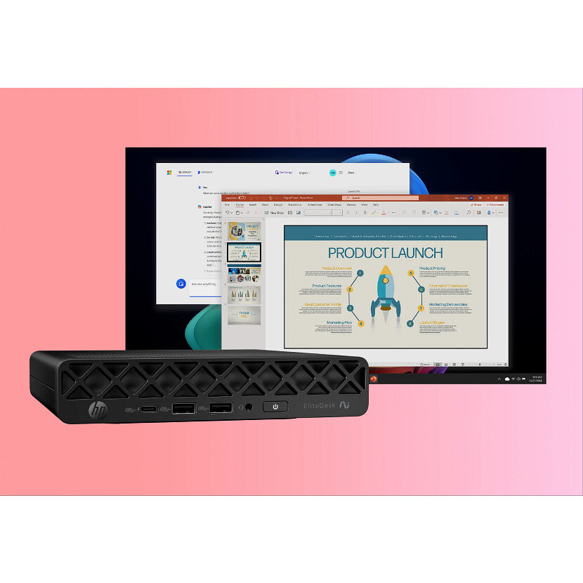HP EliteDesk 8 G1a Next Gen Copilot+ PC AMD Ryzen™ AI 5 340 32 GB DDR5-SDRAM 1 TB SSD Windows 11 Pro Mini PC AI PC Black