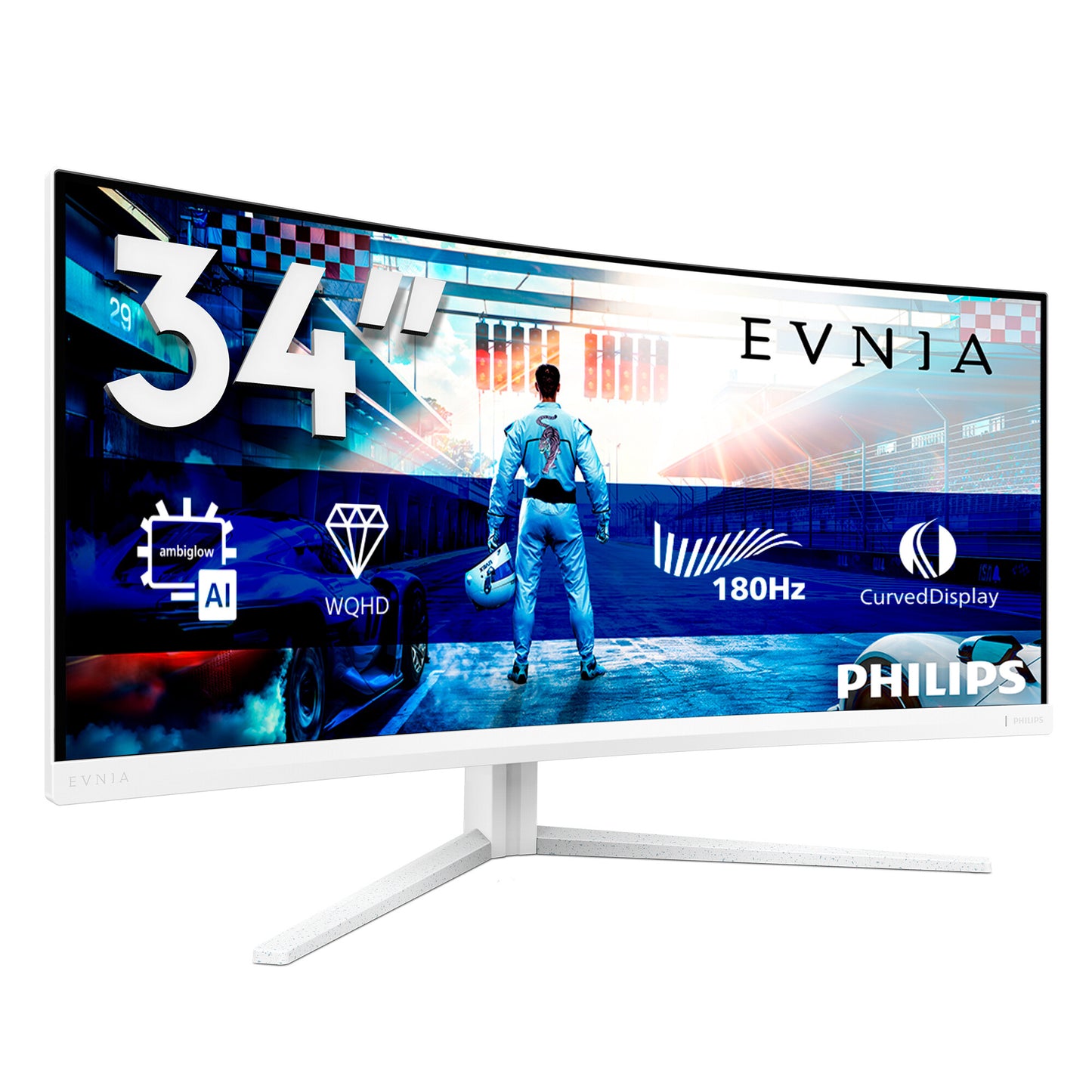 Philips Evnia 5000 34M2C5501A/00 computer monitor 86.4 cm (34") 3440 x 1440 pixels Wide Quad HD LCD White