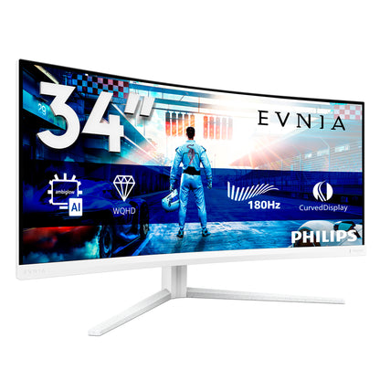 Philips Evnia 5000 34M2C5501A/00 computer monitor 86.4 cm (34") 3440 x 1440 pixels Wide Quad HD LCD White