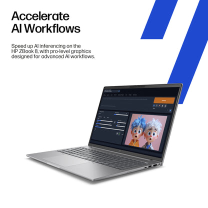 HP ZBook 8 G1i Intel Core Ultra 7 255H Mobile workstation 35.6 cm (14") WUXGA 32 GB DDR5-SDRAM 512 GB SSD NVIDIA RTX 500 Ada Wi-Fi 7 (802.11be) Windows 11 Pro AI Workstation, AI PC Silver