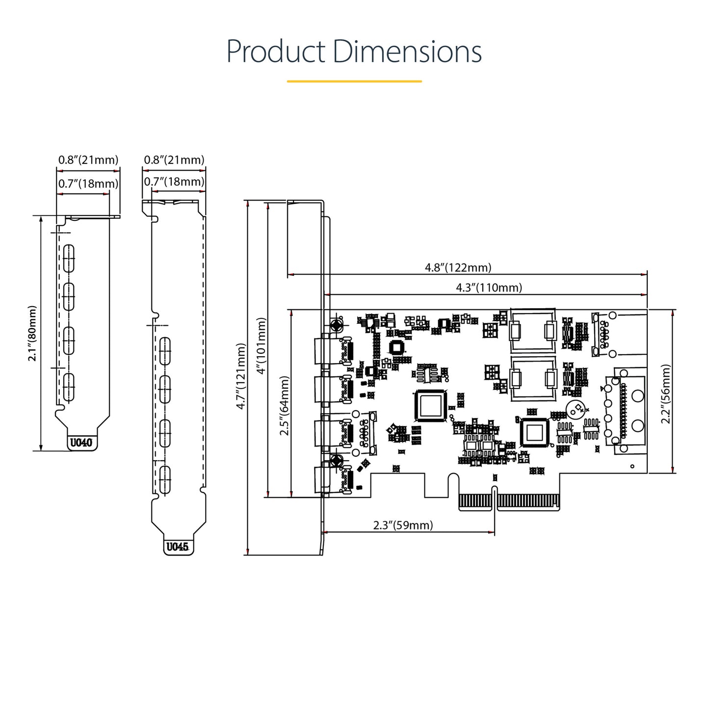 StarTech.com 5-Port USB PCIe Card, USB 3.2 10Gbps, PCI Express Card with 4x USB-C Ports, 1x USB-A Internal Port, USB PCIe Controller Card, Windows/macOS/Linux