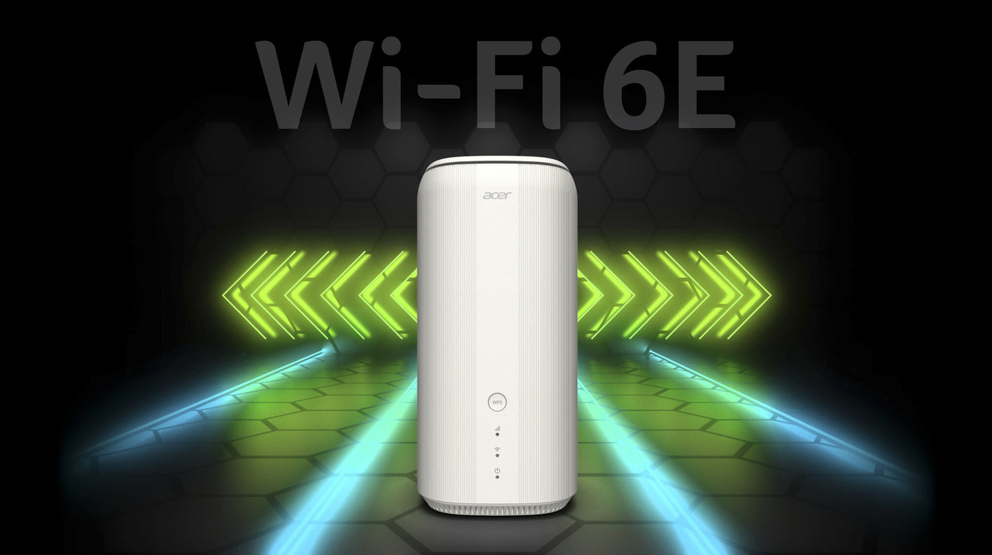 Acer Connect X6E wireless router Gigabit Ethernet Tri-band (2.4 GHz / 5 GHz / 6 GHz) 5G White